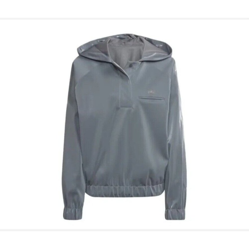 Adidas Blue Version High Shine Half zip Unisex Hoodie Jacket Sz XL HM9220 $170